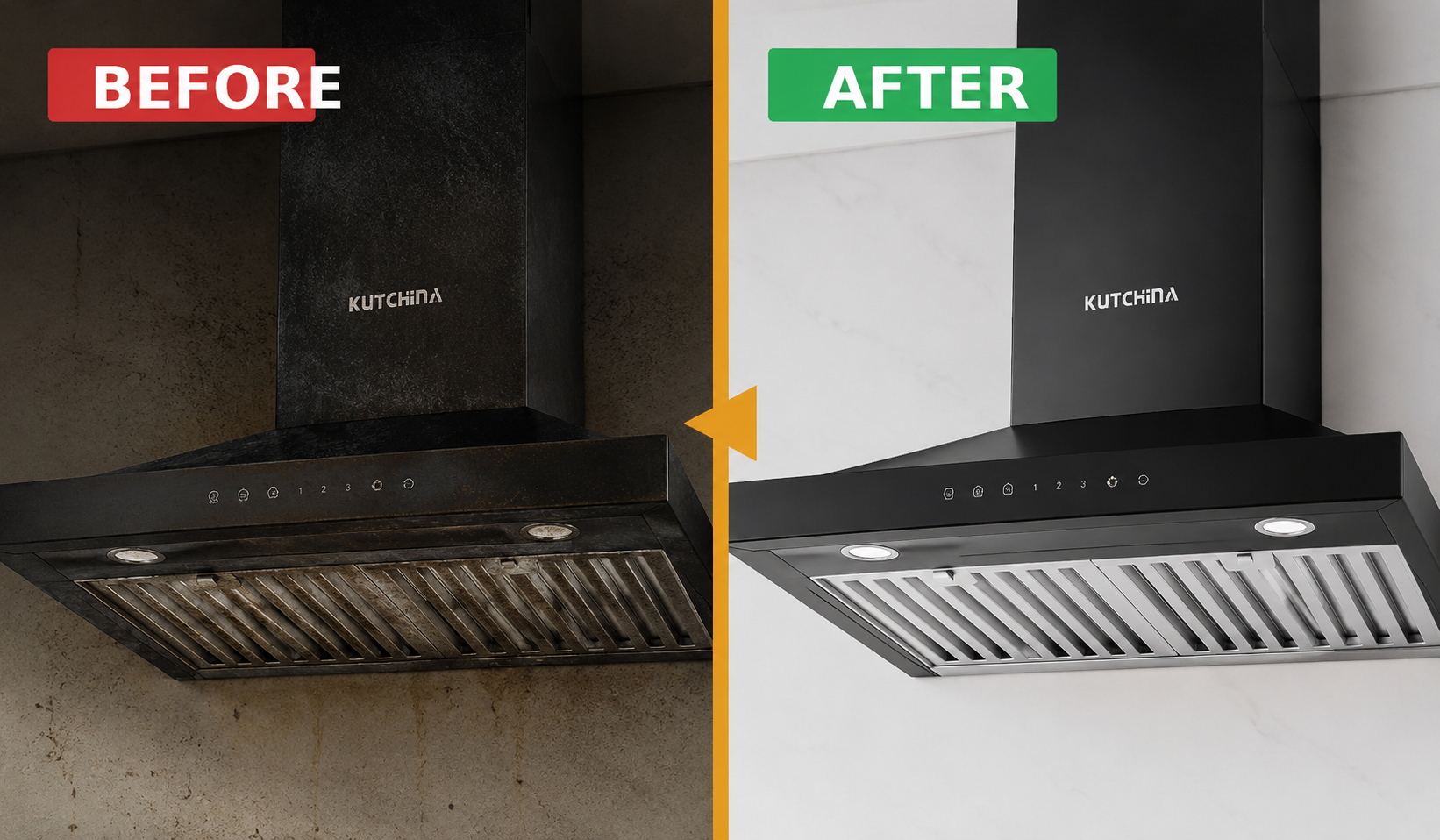 Before and after kitchen chimney deep cleaning Kolkata